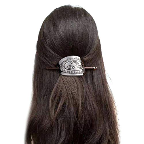 Cosqueiros de cabelo uonlytech Viking Celta Celta Clipe, gancho de cabelo celta vintage Celtics Clipe de cabelo Celta Acessórios de cabelo Clipe de deslizamento de cabelo com bastão para mulheres meninas, pauzinhos de metal