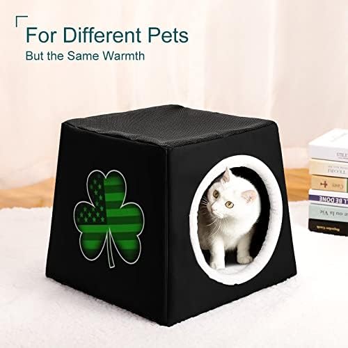 Irlanda Shamrock EUA Bandeira São Patrício Pet Waterloo Soft quente Pet Nest Cave Bed House Bed de animais de estimação