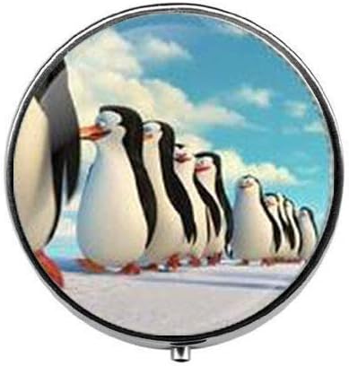 Boa caixa de comprimidos de vidro de pinguins belos pinguins