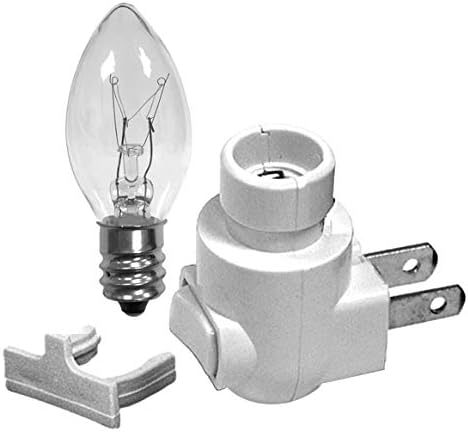 Kit Nacional de Luz Noturna da Artcraft White Inclui uma lâmpada clara de 4W e clipe de montagem de sombra correspondente para
