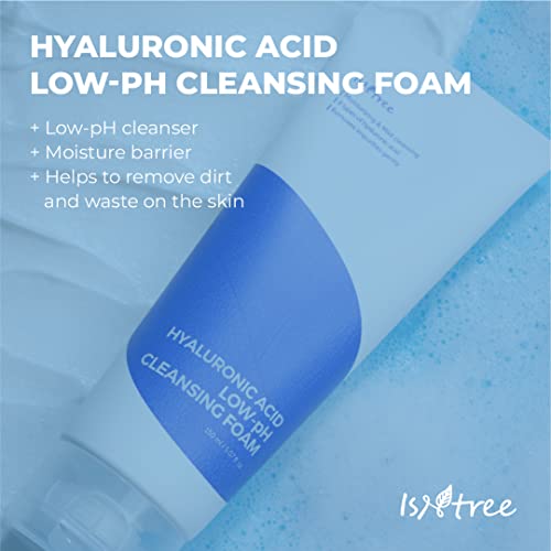 Isntree Hyaluronic Acid Low Ph Limpeza Espuma 150ml 5,07 fl.oz | Limpeza hidratante e leve | 8 tipos de ácido hialurônico | Ajuda a