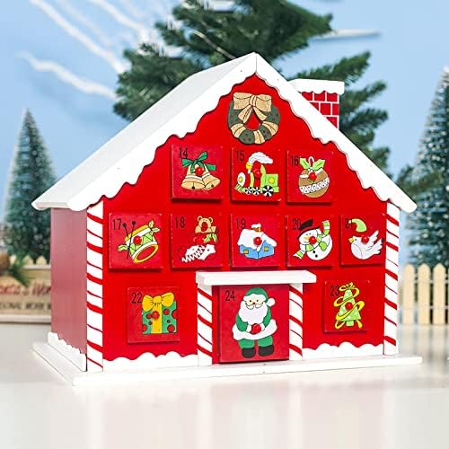 Decoração de Natal pintada de neve com telhado de neve contagem regressiva decorações de caixa de armazenamento de Natal