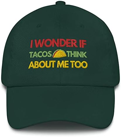 Eu me pergunto se as tacos pensam em mim também chapéu, Cinco de Mayo, taco terça -feira chapéu