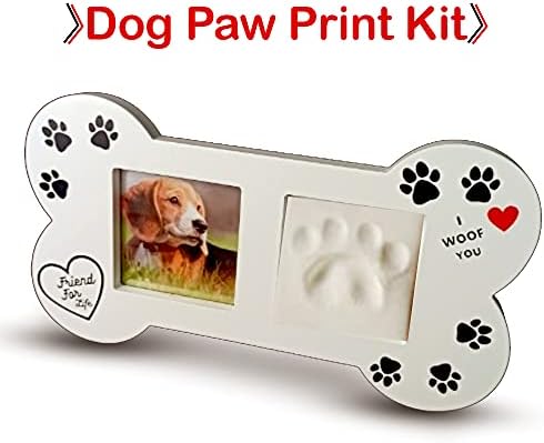 Dog-Paw Print Kit-Dog-Dog em forma de osso Memorial Memorial FOTSAKE FOTO- CLAY TINT INQUISTA DOM PAW PRIMEL