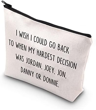 Fãs de boy band dos anos 80, minha decisão mais difícil foi Jordan Joey Jon Danny ou Donnie Zipper bolsa de maquiagem