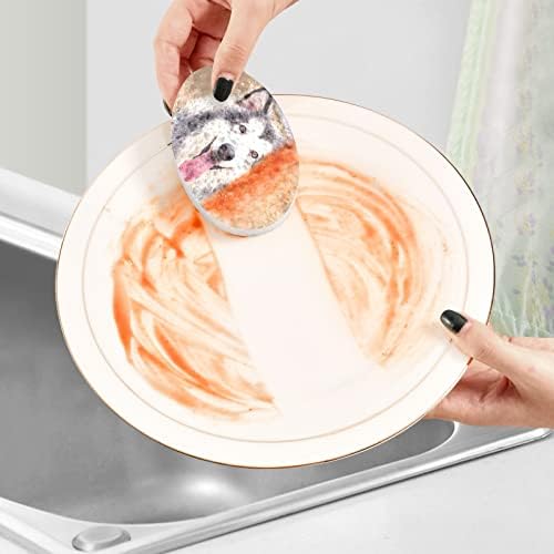 Happy Puppy Sponge Wood Polpa Algodão Lava -louças Aplicável aos pratos de cozinha doméstica Toda a propósito lavando