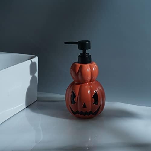 Dispensador de sabão de abóbora caahanjia: dispensador de loção de Halloween, dispensador de sabão líquido recarregável para banheiro, pia da cozinha- ​​laranja