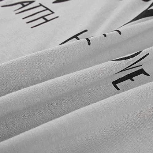 Terbklf Moda feminina de mangas curtas letra redonda letra impressa Camisetas camisetas