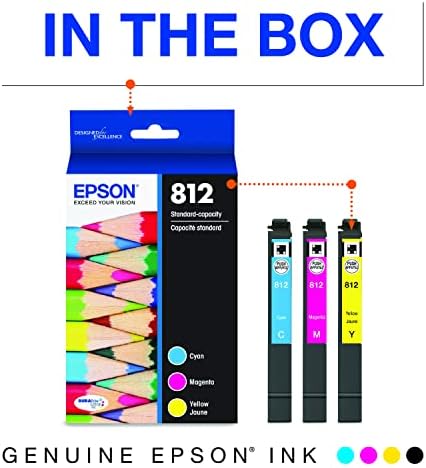 Epson T812 Durabrite Ultra Ink Capacidade Pacote de combinação colorida para impressoras selecionadas de Epson Workforce