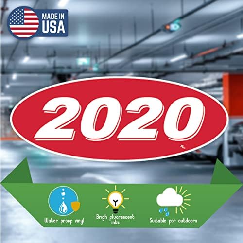 Tags versa 2020 2021 e 2022 Modelo oval Ano de carros Adesivos de janela de carros com orgulho feitos nos EUA VERSA Oval Modelo Windshield Ano de Ano é vermelho e branco de cor vêm doze por ano