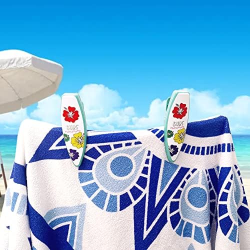 Clipes de toalhas de praia de Kirmoo para piscina de praia e cadeiras de cruzeiro 4 pacote grandes e plásticos pinos de praia Toalha de toalhas de clipes seguros Conjunto de 4