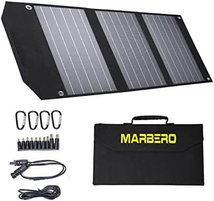 Marbero Solar Power Bank Set - 24000mAh Power Bank com tomada AC e painéis solares portáteis de 30W para emergência doméstica ao ar livre