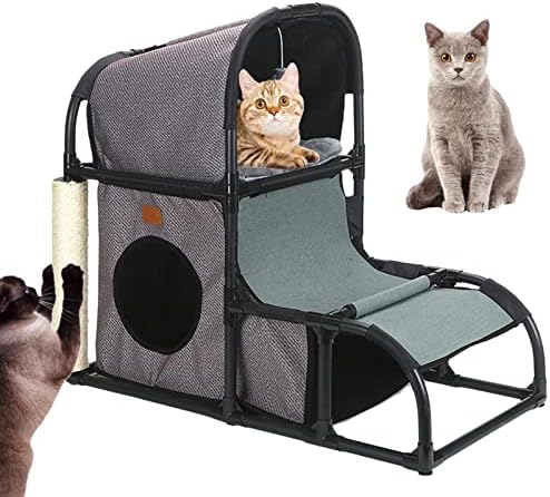 MULTRO FUNCIONAL CAT CONDO CAT CACO RAÇAMENTO BRINHAMENTO DE SANGUELAÇÃO COM CABETOS PROTETOR DE SOFA PROTECTOR PARA GRANTA GRAWS PLAYground Kitten, cinza