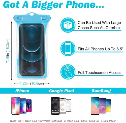 Urbanx Universal Watero Proove Phone Bolsa Caso de celular de bolsa seca projetada para Vivo T1 5G para todos os outros smartphones