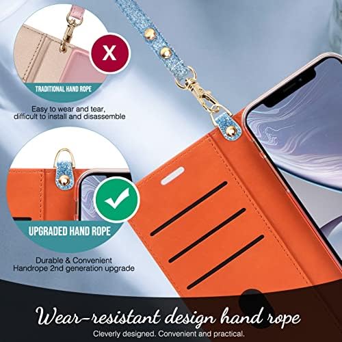 FYY projetado para capa iPhone XR, capa de carteira de couro PU de luxo com tampa de choque protetor de suporte para suporte de cartão