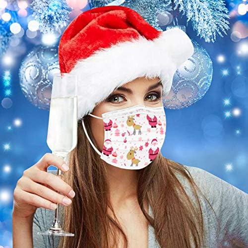 Feliz Natal - EUA 10pc Faculdades adultas de Natal 10pc FacleMases, 3 -Bly Boulable Face_protection Unisex Man Women Women Party Designers Single Use Face_Coverings