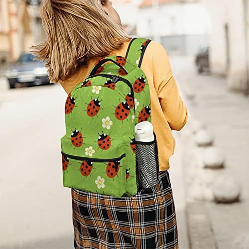 Joaninhas com flores viagens mochilas de moda bolsa de ombro de moda leve mochila de vários bolsos para estudos escolares compras