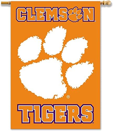 BSI Products, Inc. - Clemson Tigers 28 x 40 Banner com manga de poste - Clem Football, Basketball e Baseball Pride - Durável para ambientes