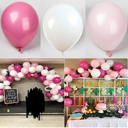 Kadbanner White Pink Rose Rose Red Balões, 100 pacote, balões de látex de 12 polegadas, casamento, festa de aniversário, chá de bebê, decorações de festa de Natal
