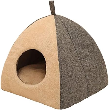 Jisader Triangle Shape Cave House com almofada de almofada de almofada semincliada Casamento adormecido Ninho de cachorro macio