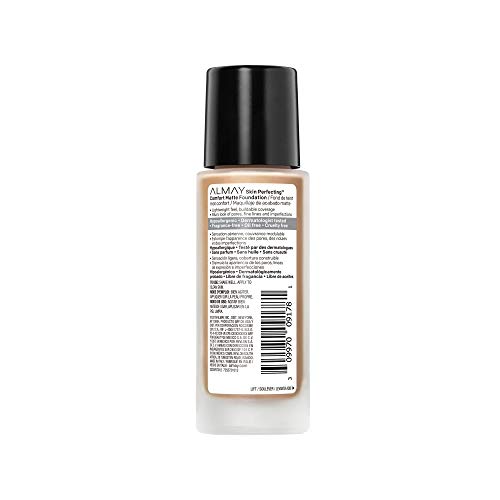 Almay Skin Perfegendo a Fundação Matte Matte, hipoalergênica, sem crueldade, livre de fragrâncias, dermatologista testou