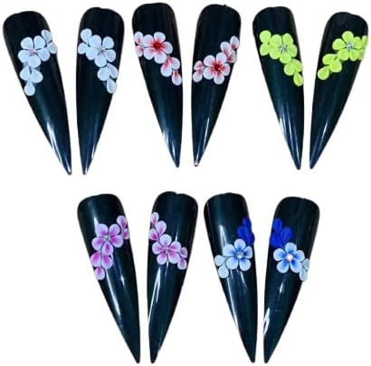 4pcs Flores de unhas brancas / charme acrílico de unhas 3D