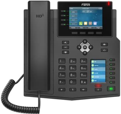 FanVil X5U Phone VoIP de ponta, exibição colorida de 3,5 polegadas, exibição colorida lateral de 2,4 polegadas para teclas