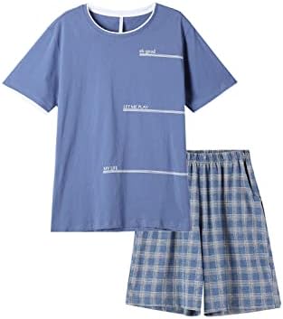 Pijama de garotos grandes, tiras de xadrez longas de algodão camiseta de camisa de sono adolescentes 8-18 anos