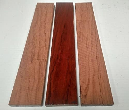 Lote de 3 peças, Bubinga Fin Stock Boards Crafts Wood 1/2 'x 2' x 12 'Peças de madeira adequadas para artesanato e projetos de madeira