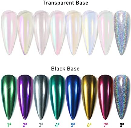 Douborq Chrome Nail Pó, espelho metálico Pearl Sereia pigmento hologmento Iridescente Glitter Powder Manicure Decoration