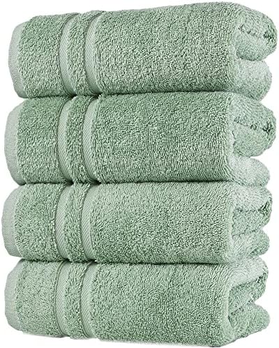 Toalhas de mão verde de linho de hammam 4 -PACK - 16 x 30 Algodão turco Premium qualidade macia e absorvente toalhas pequenas para