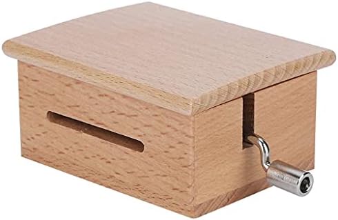 MHYFC Caixa de música de madeira com manivela manual Caixa de presente de música diy
