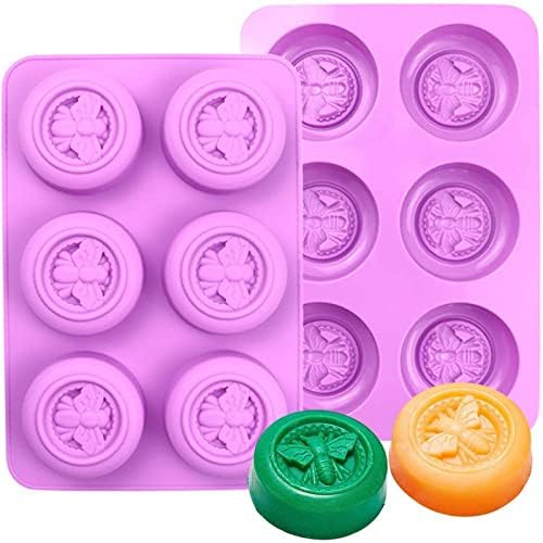 Moldes de barra de sabão de onda de onda de onda retangular de 3,5 onças, moldes de silicone padrão de nuvem DIY para base de sabão e resina de leite de cabra, roxo