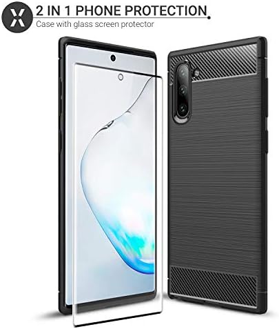 Olixar para Samsung Galaxy Note 10 Case com protetor de tela - 360 Cobertura de corpo inteiro PC rígido - camada dupla capa pesada robusta - vidro temperado à prova de choque - Sentinel - preto