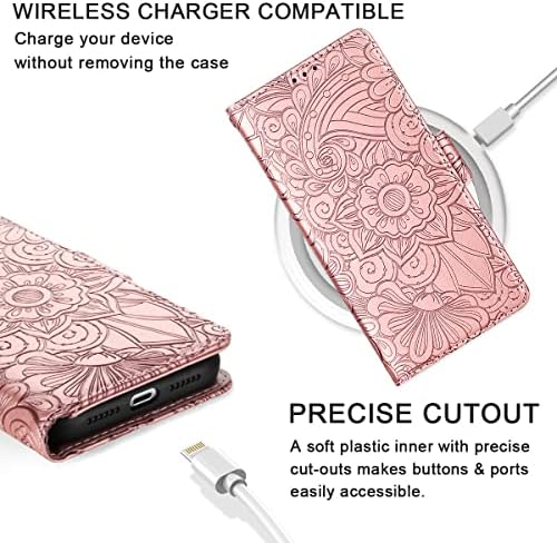 Petocase Compatível com capa de carteira iPhone XR, Luxo Classy Leather Folio Flip Wristlet Protective Id Credit Slots