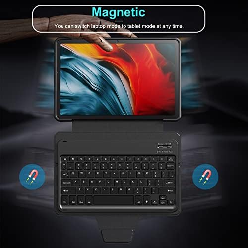 Infiland Galaxy Tab S8/S7 Caixa de teclado de retroiluminação de backlit, caixa de teclado sem fio destacável de 7 ângulo 7 colorido