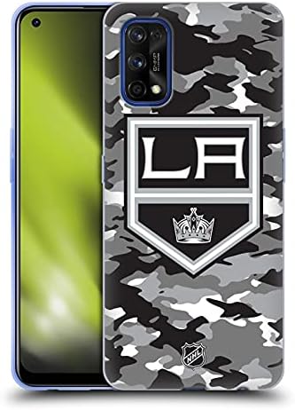 Projetos de capa principal licenciados oficialmente NHL Camuflage Los Angeles Kings Soft Gel Case Compatível com Realme 7 Pro