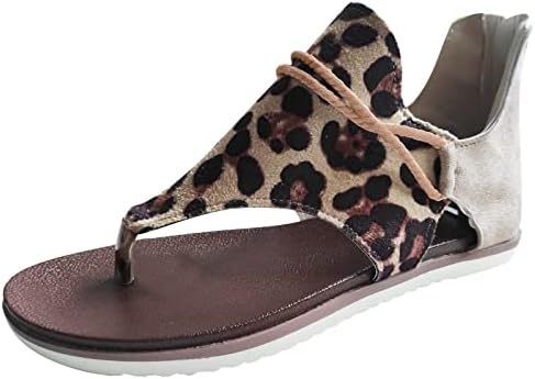PRIMEIRA PLAPA PRIMEIRA VERMELHO CASUAL Damas Up Sandals Sapatos Mulheres Lace Zip Leopard Sandálias femininas Sandálias