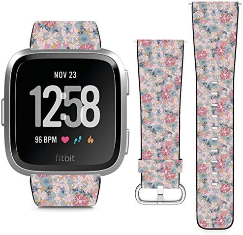 Compatível com Fitbit Versa, Versa 2, Versa SE, Versa Lite - pulseira de pulseira de couro substituta pulseira de faixa de faixa