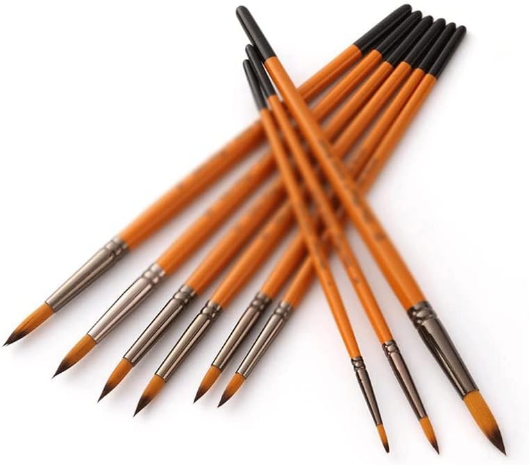 Sawqf 12pcs/conjunto de caneta de caneta de caneta de nylon pincéis de madeira para aquarela kit de suprimentos de