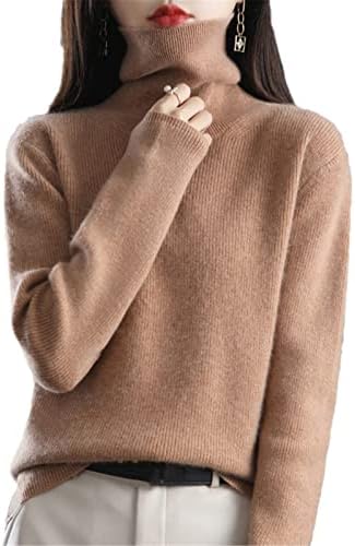 Pullover de suéter feminino Pullover alto lã de lã casual Tops