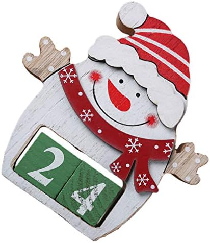DIDISEAON WOOD Decor de madeira Calendário de advento de Natal Calendário de contagem regressiva do Papai Noel Calendar com Número