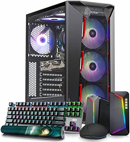 TJJ Snake Gaming PC Desktop Computer - Intel Core i3-12100F 3.3GHz, NVIDIA GTX 1660 Super 6 GB, 16 GB DDR4 3200, 500GB SSD,