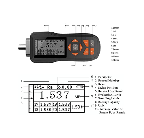 Medidor de superfície do medidor de rugosidade da superfície digital Medidor de perfil de superfície com vários parâmetros de teste OLED Display