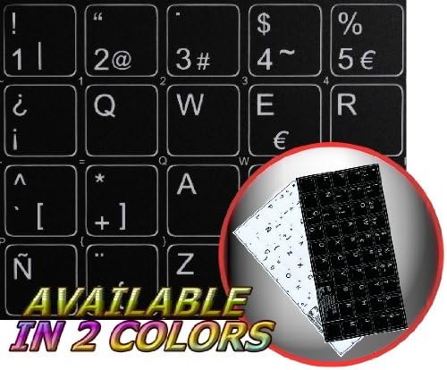 Adesivos pretos não transparentes espanhóis para teclado para desktop, laptop e caderno