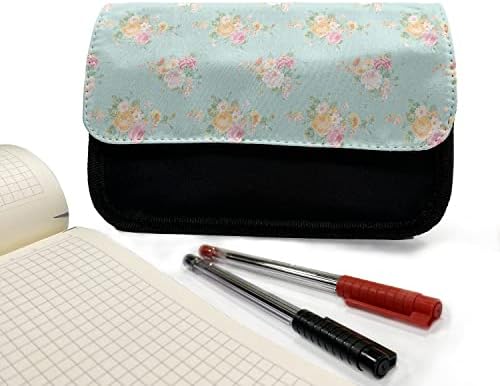 Caixa de lápis lunarable Roses, tema do jardim de primavera com alma, saco de lápis de caneta com zíper duplo, 8,5