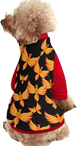 Funnystar Phoenix Print Pet Sweatshirt com macacão de alfinete de lã para cães gatos com design
