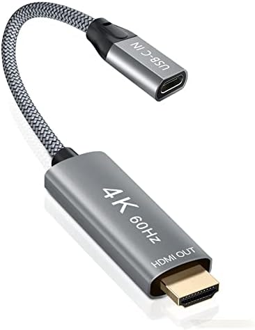 Adaptador de cabo masculino para fêmea USB-C BasesAilor, Tipo C 3.1 Conversor de saída HDMI, 4K 60Hz USBC Thunderbolt