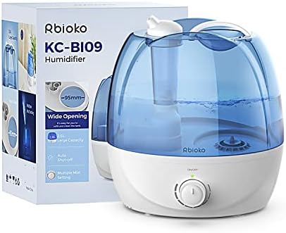 RBIOKO 2.6L Umidificadores de névoa legal para o quarto sussurro silencioso, vaporizador ultrassônico para bebê e berçário, plantas internas e integra
