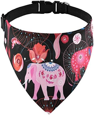 Cachorro bandana elefante fofo bohemia mandala animal colarinho de cão de cão triangle cachorro lenço de cachorro ajustável babadores